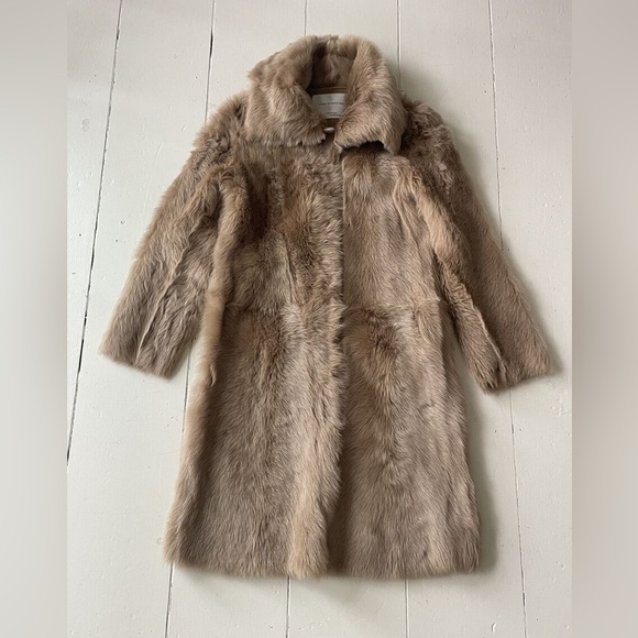 Zara studio limited edition reversible shelling fur coat in beige ❤️ real fur - Picture 2 of 8